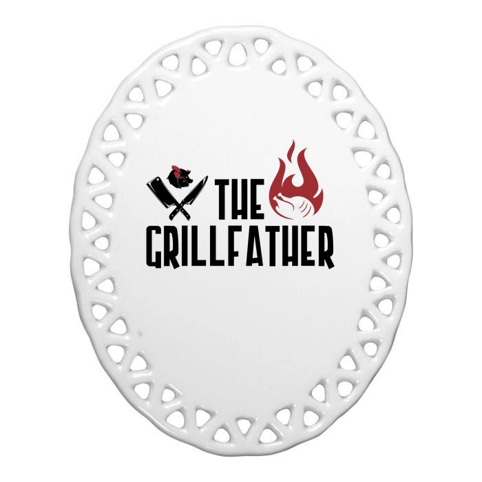 The Grillfather Funny Chef Ceramic Oval Ornament