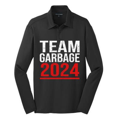 Team Garbage For Trump 2024 Elections 2024 Vote For Trump Gift Silk Touch Performance Long Sleeve Polo