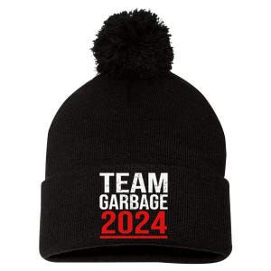 Team Garbage For Trump 2024 Elections 2024 Vote For Trump Gift Pom Pom 12in Knit Beanie