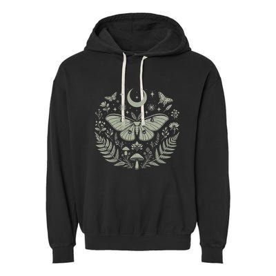 Therian Grunge Fairycore Aesthetic Luna Moth Cottagecore Garment-Dyed Fleece Hoodie