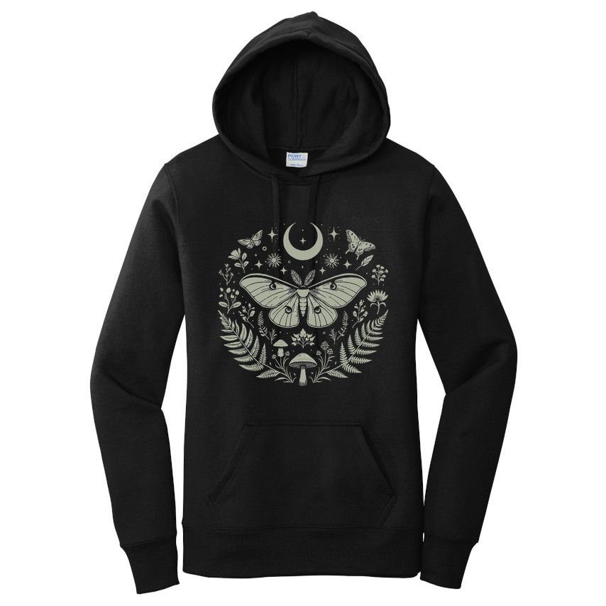 Therian Grunge Fairycore Aesthetic Luna Moth Cottagecore Women's Pullover Hoodie