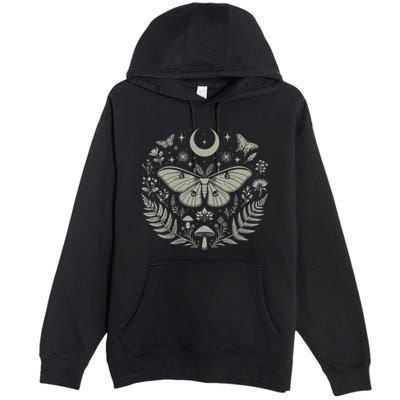 Therian Grunge Fairycore Aesthetic Luna Moth Cottagecore Premium Pullover Hoodie