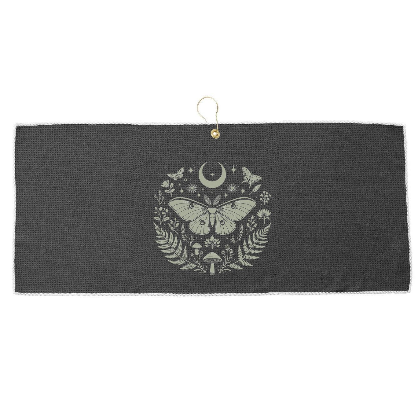 Therian Grunge Fairycore Aesthetic Luna Moth Cottagecore Large Microfiber Waffle Golf Towel