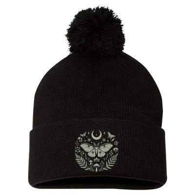 Therian Grunge Fairycore Aesthetic Luna Moth Cottagecore Pom Pom 12in Knit Beanie