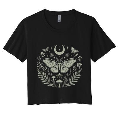 Therian Grunge Fairycore Aesthetic Luna Moth Cottagecore Crop Top