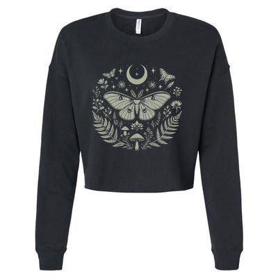Therian Grunge Fairycore Aesthetic Luna Moth Cottagecore Cropped Pullover Crew