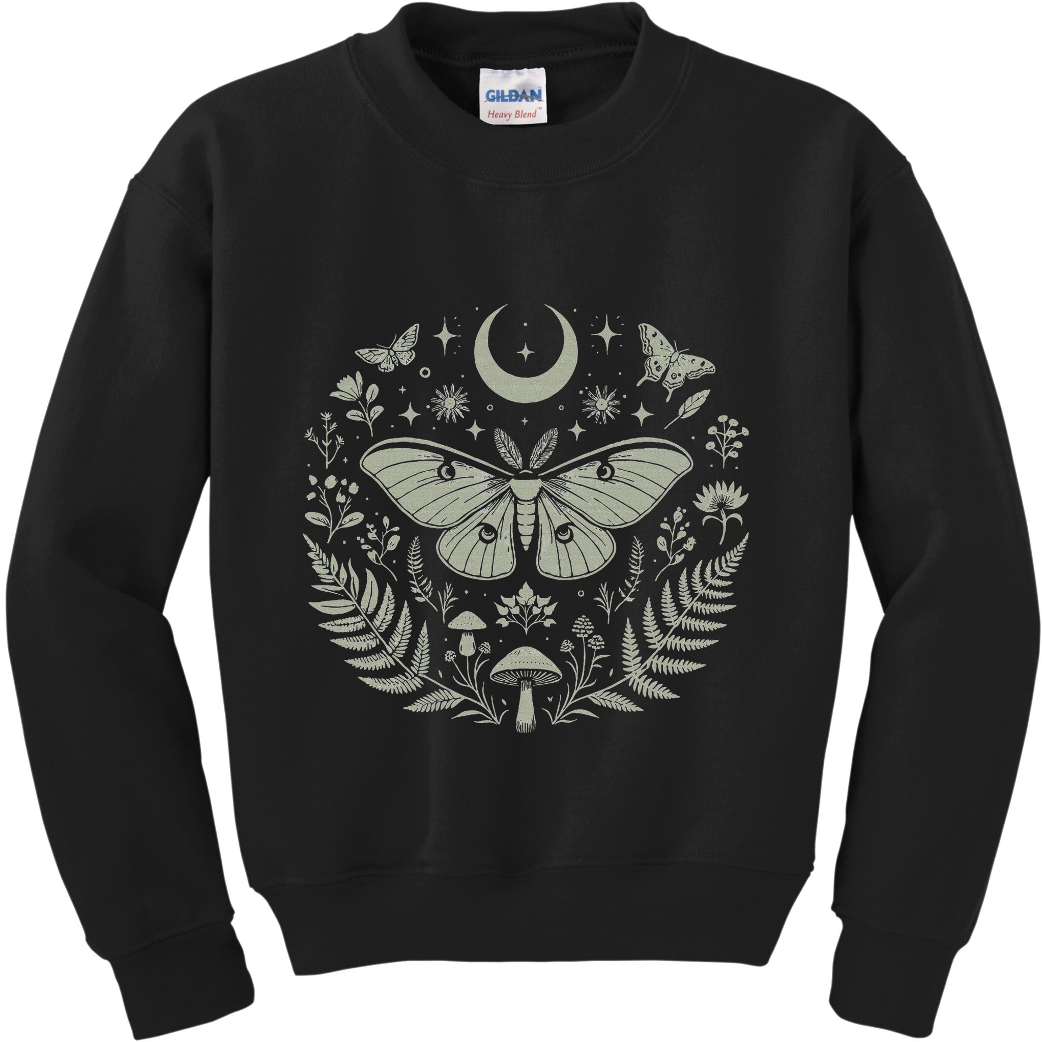Therian Grunge Fairycore Aesthetic Luna Moth Cottagecore Kids Sweatshirt
