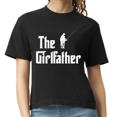 The Girlfather Funny Dad Of Girl Fishing Father And Daughter Comfort Colors Boxy T-Shirt