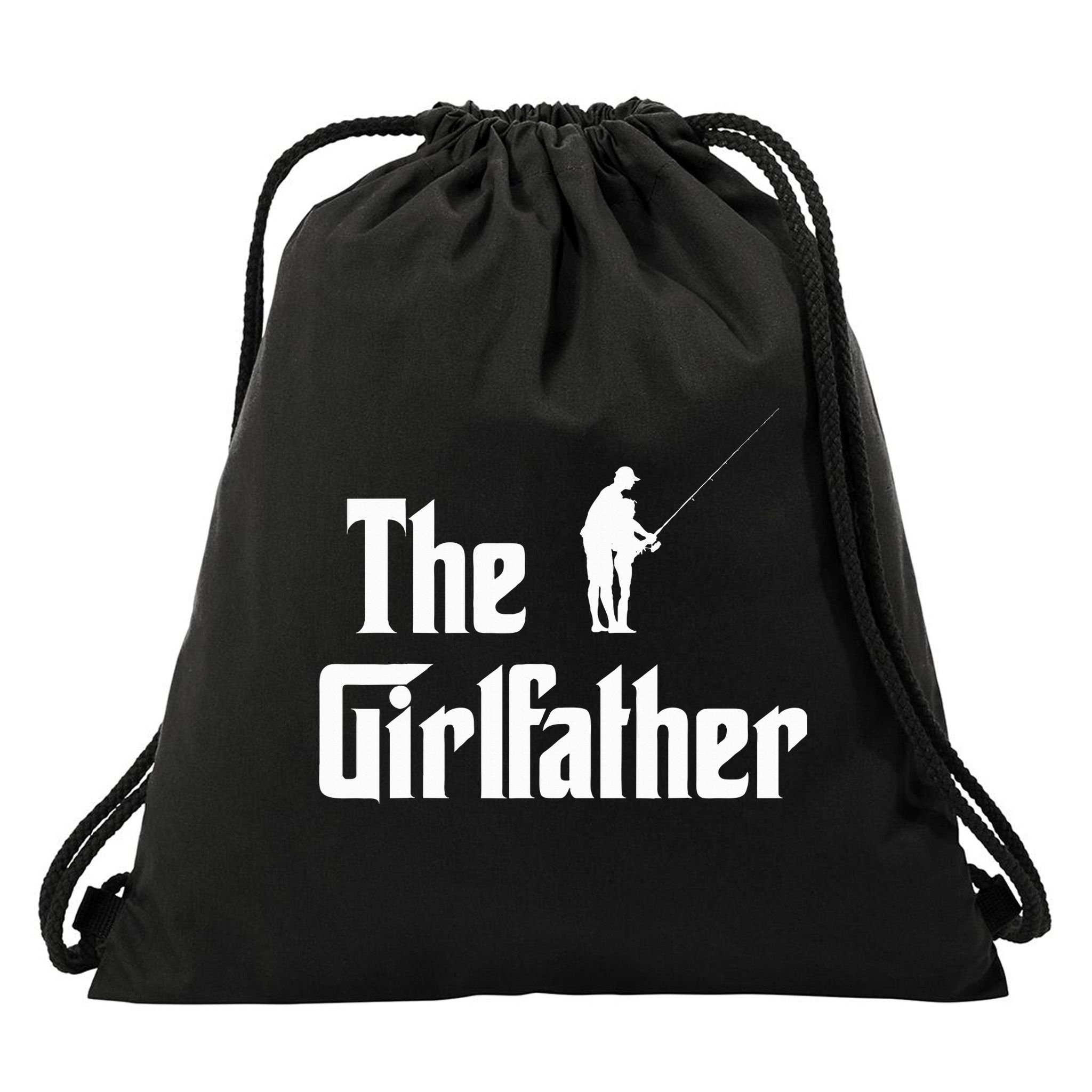 The Girlfather Funny Dad Of Girl Fishing Father And Daughter Drawstring Bag
