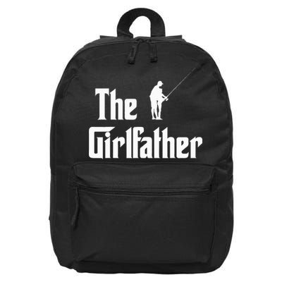 The Girlfather Funny Dad Of Girl Fishing Father And Daughter 16 in Basic Backpack