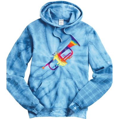 Trumpet Gift For Trumpet Player Multicolor Tie Dye Trumpet Premium Tie Dye Hoodie