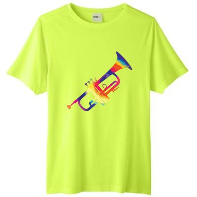 Trumpet Gift For Trumpet Player Multicolor Tie Dye Trumpet Premium Tall Fusion ChromaSoft Performance T-Shirt