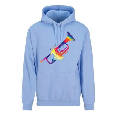 Trumpet Gift For Trumpet Player Multicolor Tie Dye Trumpet Premium Unisex Surf Hoodie