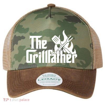 The Grillfather Fire Spatula Meat Fork Retro Movie Parody Gift Legacy Tie Dye Trucker Hat