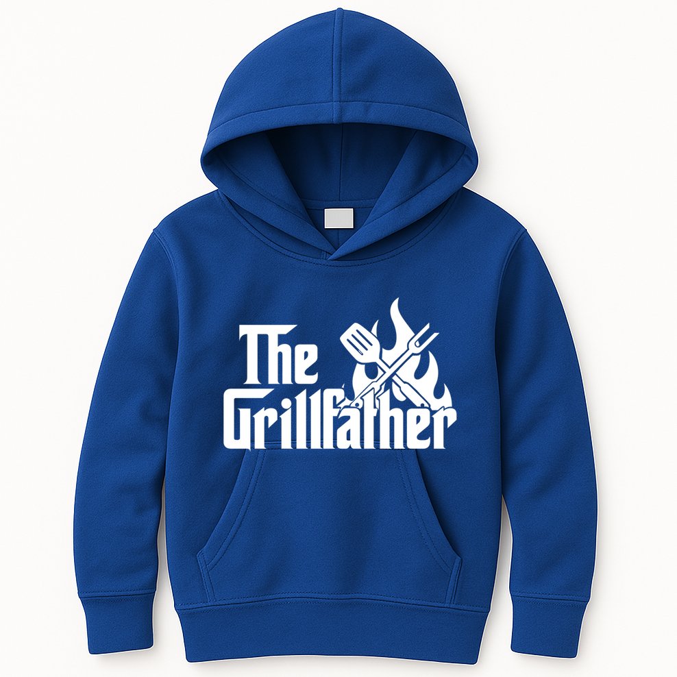 The Grillfather Fire Spatula Meat Fork Retro Movie Parody Gift Kids Hoodie