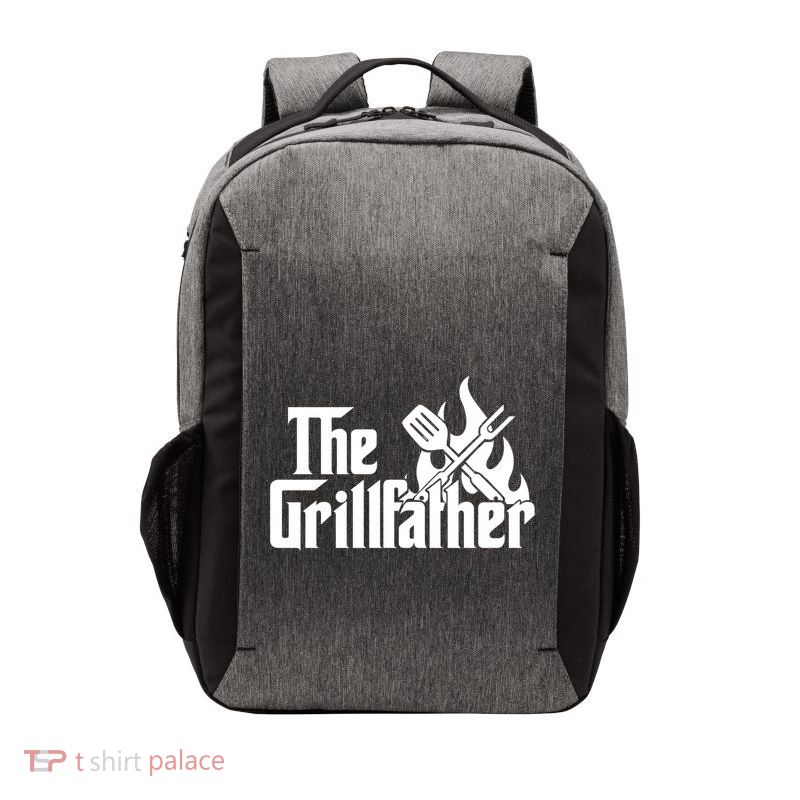 The Grillfather Fire Spatula Meat Fork Retro Movie Parody Gift Vector Backpack