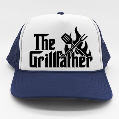 The Grillfather Fire Spatula Meat Fork Retro Movie Parody Gift Trucker Hat