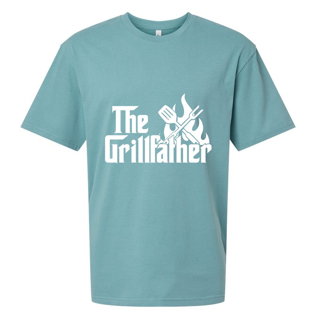 The Grillfather Fire Spatula Meat Fork Retro Movie Parody Gift Sueded Cloud Jersey T-Shirt
