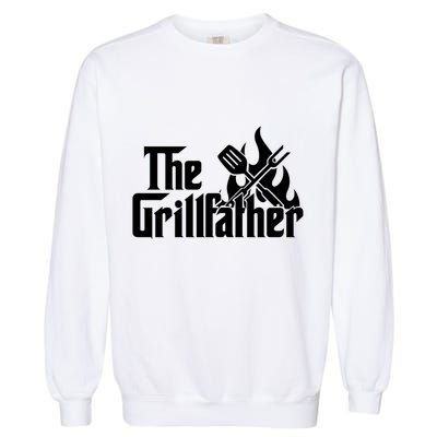 The Grillfather Fire Spatula Meat Fork Retro Movie Parody Gift Garment-Dyed Sweatshirt