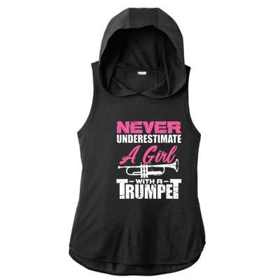 Trumpet Girl Funny Trumpet Player Marching Band Ladies PosiCharge Tri-Blend Wicking Draft Hoodie Tank