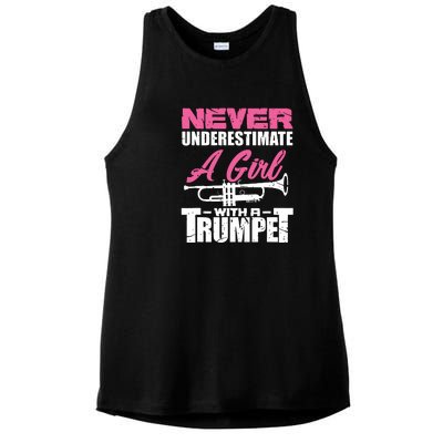 Trumpet Girl Funny Trumpet Player Marching Band Ladies PosiCharge Tri-Blend Wicking Tank