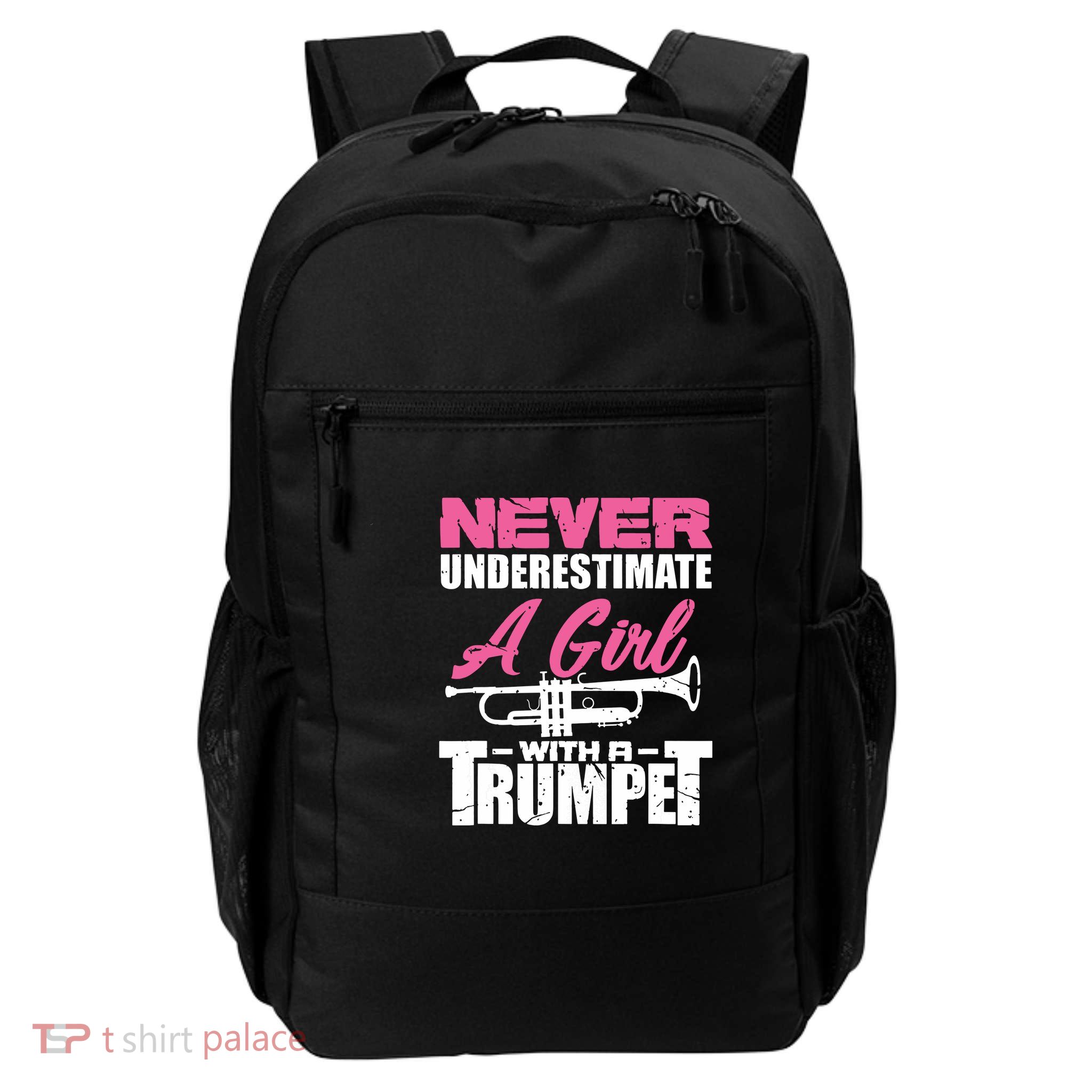Trumpet Girl Funny Trumpet Player Marching Band Daily Commute Backpack