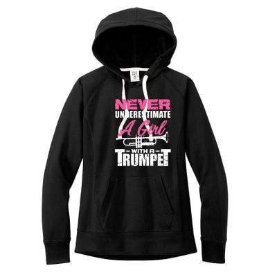 Trumpet Girl Funny Trumpet Player Marching Band Women's Fleece Hoodie