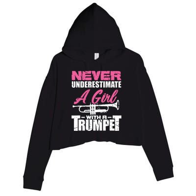 Trumpet Girl Funny Trumpet Player Marching Band Crop Fleece Hoodie