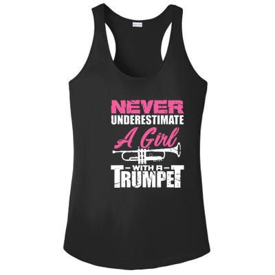 Trumpet Girl Funny Trumpet Player Marching Band Ladies PosiCharge Competitor Racerback Tank