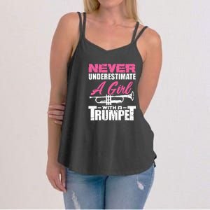 Trumpet Girl Funny Trumpet Player Marching Band Women's Strappy Tank