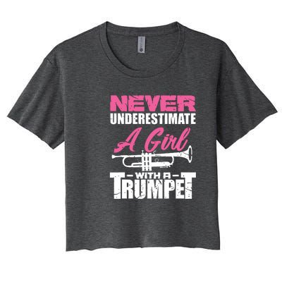 Trumpet Girl Funny Trumpet Player Marching Band Women's Crop Top Tee