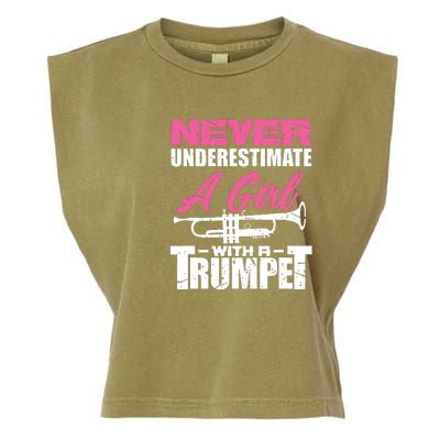 Trumpet Girl Funny Trumpet Player Marching Band Garment-Dyed Women's Muscle Tee