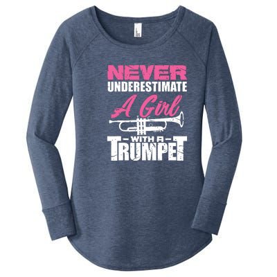 Trumpet Girl Funny Trumpet Player Marching Band Women's Perfect Tri Tunic Long Sleeve Shirt