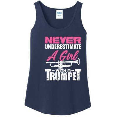 Trumpet Girl Funny Trumpet Player Marching Band Ladies Essential Tank