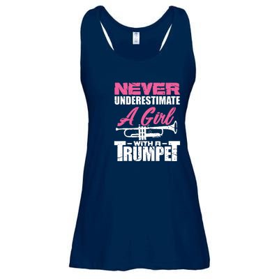 Trumpet Girl Funny Trumpet Player Marching Band Ladies Essential Flowy Tank