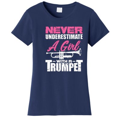 Trumpet Girl Funny Trumpet Player Marching Band Women's T-Shirt