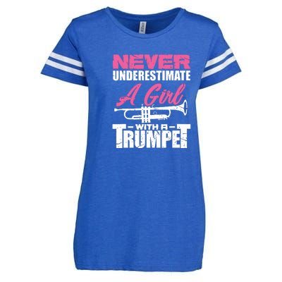 Trumpet Girl Funny Trumpet Player Marching Band Enza Ladies Jersey Football T-Shirt