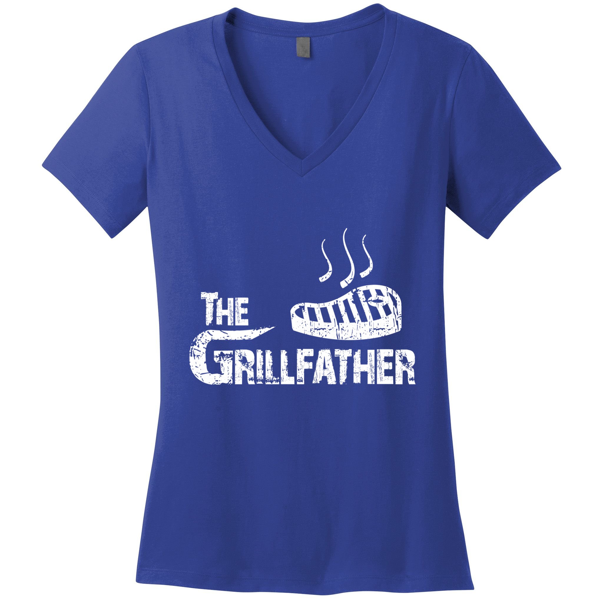 The Grillfather Funny Barbeque Grilling Meaningful Gift Women's V-Neck T-Shirt