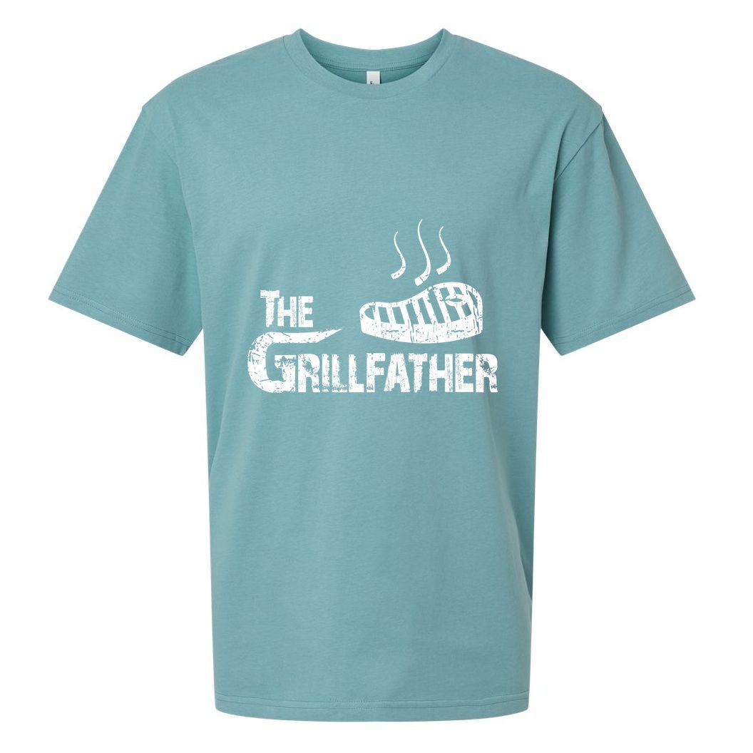 The Grillfather Funny Barbeque Grilling Meaningful Gift Sueded Cloud Jersey T-Shirt
