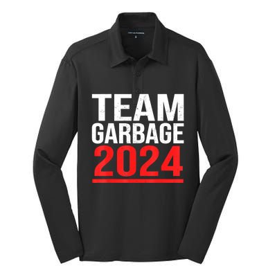 Team Garbage For Trump 2024 Elections 2024 Vote For Trump Silk Touch Performance Long Sleeve Polo