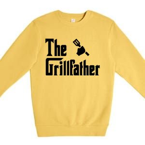 The Grillfather Funny Gift Grilling Griller Bbq Fathers Day Gift Funny Gift Premium Crewneck Sweatshirt