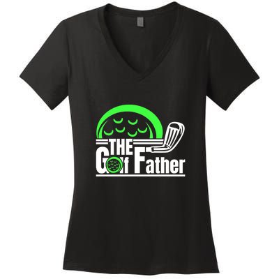 The Golf Father Retro Father's Day Gift For Dad Women's V-Neck T-Shirt