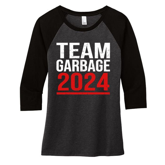 Team Garbage For Trump 2024 Elections 2024 Vote For Trump Women's Tri-Blend 3/4-Sleeve Raglan Shirt