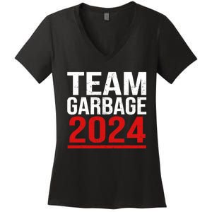 Team Garbage For Trump 2024 Elections 2024 Vote For Trump Women's V-Neck T-Shirt