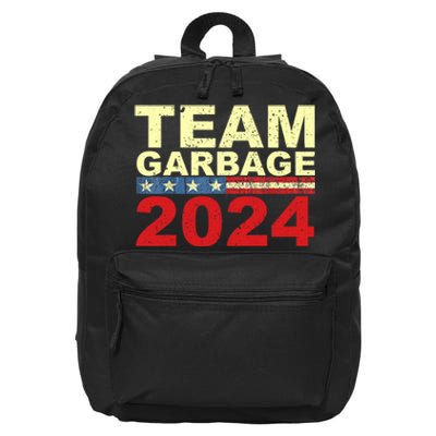 Team Garbage For Trump 2024 Elections 2024 Vote For Trump 16 in Basic Backpack