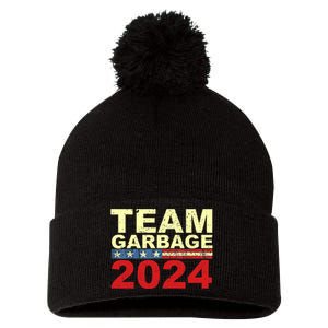 Team Garbage For Trump 2024 Elections 2024 Vote For Trump Pom Pom 12in Knit Beanie