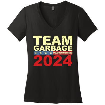 Team Garbage For Trump 2024 Elections 2024 Vote For Trump Women's V-Neck T-Shirt