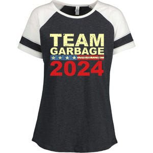 Team Garbage For Trump 2024 Elections 2024 Vote For Trump Enza Ladies Jersey Colorblock Tee