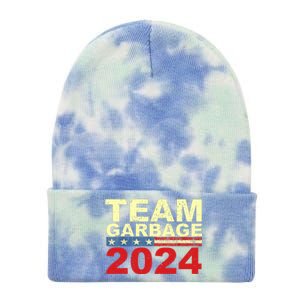 Team Garbage For Trump 2024 Elections 2024 Vote For Trump Tie Dye 12in Knit Beanie