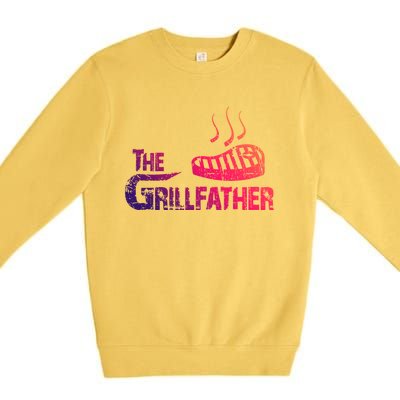 The Grillfather Funny Barbeque Grilling Gift Premium Crewneck Sweatshirt